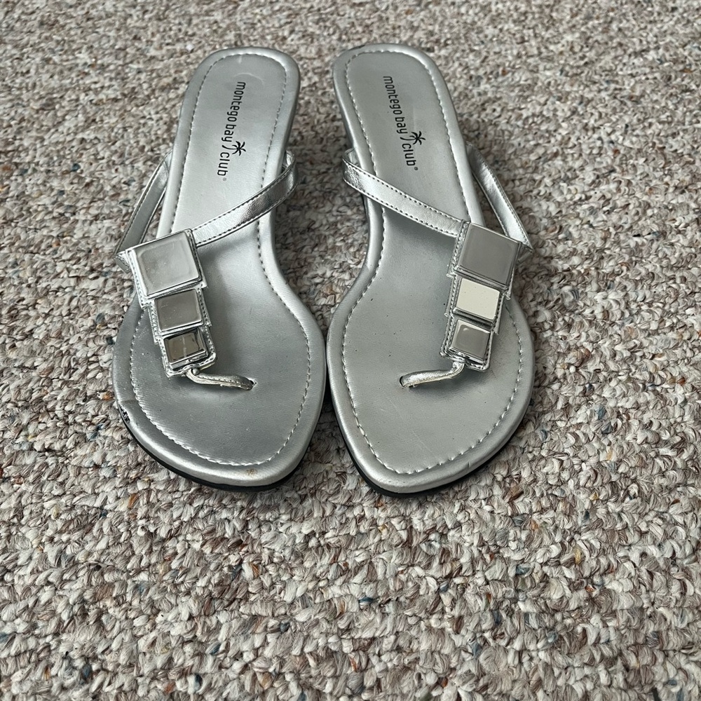 Montego Bay Club Metallic Silver Sandals